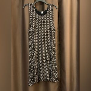 Old Navy XL rayon/ spandex tank dress. Black w off white pattern